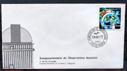 Envelope FDC 134 1977 Observatorio Nacional CPD RS Santa Maria