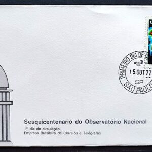 Envelope FDC 134 1977 Observatorio Nacional CPD SP 1