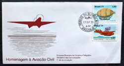 Envelope FDC 135 1977 Aviacao Civil Aviao Balao CPD AM