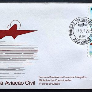 Envelope FDC 135 1977 Aviacao Civil Aviao Balao CPD AM