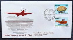Envelope FDC 135 1977 Aviacao Civil Aviao Balao CPD MG