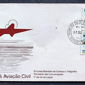 Envelope FDC 135 1977 Aviacao Civil Aviao Balao CPD Noroeste