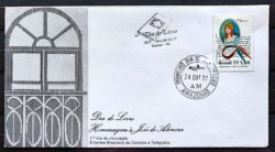 Envelope FDC 136 1977 Dia do Livro Jose de Alencar CBC e CPD AM