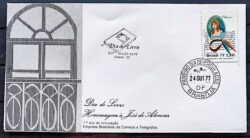 Envelope FDC 136 1977 Dia do Livro Jose de Alencar CBC e CPD Brasilia 1
