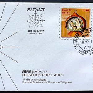 Envelope FDC 138 1977 Natal Religiao Presepio CBC e CPD AM 1