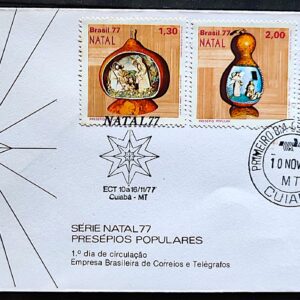 Envelope FDC 138 1977 Natal Religiao Presepio CBC e CPD MT