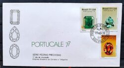 Envelope FDC 139 1977 Portucale Pedras Preciosas CPD SP