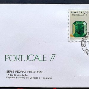 Envelope FDC 139 1977 Portucale Pedras Preciosas CPD SP