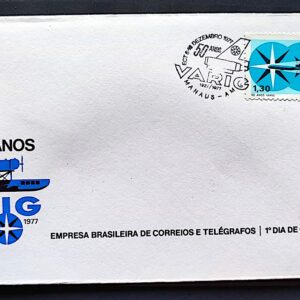 Envelope FDC 142 1977 50 Anos Varig Aviao Aviacao CBC e CPD AM 1