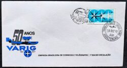 Envelope FDC 142 1977 50 Anos Varig Aviao Aviacao CBC e CPD AM 2