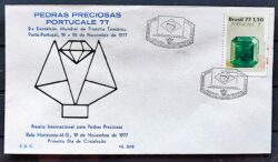 Envelope PVT 1977 Selo Portucale Pedras Preciosas Abrajof CBC SP