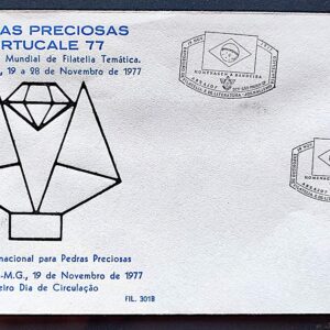 Envelope PVT 1977 Selo Portucale Pedras Preciosas Abrajof CBC SP