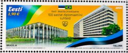Selo Estonia Relacoes Diplomaticas Brasilia Talin Bandeira 2021