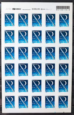 Selo Regular RHM 807 Instrumento Musical Flauta Lua 2001 Folha