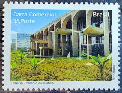 C 2941 Selo Despersonalizado Brasilia Turismo 2010 Palacio da Justica Direito Arquitetura