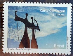C 2947 Selo Despersonalizado Brasilia Turismo 2010 Dois Candangos