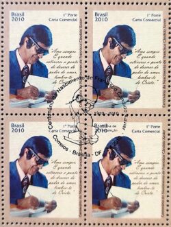 C 2954 Selo Chico Xavier Espiritismo Espirita 2010 Quadra CBC Brasilia