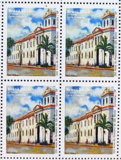 C 2961 Selo Mosteiro de Sao Bento Sorocaba Igreja Religiao 2010 Quadra