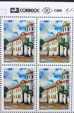 C 2961 Selo Mosteiro de Sao Bento Sorocaba Igreja Religiao 2010 Quadra Vinheta Correios