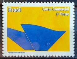 C 2972 Selo Despersonalizado Brasilia Sonho e Realidade Turismo 2010 Panteao da Patria Arquitetura