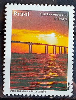 C 3045 Selo Despersonalizado Maravilhas do Rio de Janeiro Turismo 2010 Ponte Rio Niteroi Por do Sol