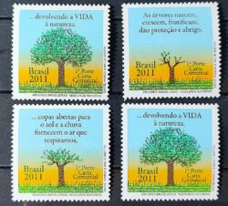 C 3125 Selo Arvores Brasileras Tesouros Nacionais 2011 Serie Completa