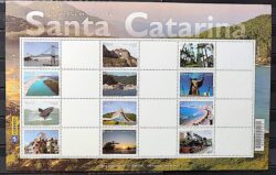 C 3169 Selo Personalizado Encantos de Santa Catarina 2012 Folha Vinheta Branca