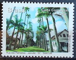 C 3171 Selo Despersonalizado Encantos de Santa Catarina Turismo 2012 Rua das Palmeiras Joinville