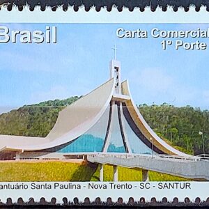 C 3176 Selo Despersonalizado Encantos de Santa Catarina Turismo 2012 Santuario Santa Paulina Religiao Igreja
