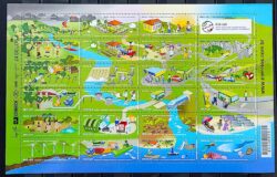 C 3188 Selo Conferencia das Nacoes Unidas Desenvolvimento Sustentavel Rio + 20 Baleia Meio Ambiente 2012 Folha