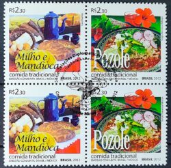 C 3215 Selo Relacoes Diplomaticas Mexico Milho e Mandioca 2012 Quadra CBC MG