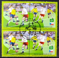 C 3286 Selo Relacoes Diplomaticas Brasil Republica Tcheca Futebol 2013 Quadra CBC Brasilia