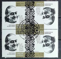 C 3309 Selo Vinicius de Moraes Musica Poeta 2013 Quadra CBC RJ 2