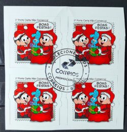 C 3311 Selo Turma da Monica Natal 2013 Quadra Carimbo