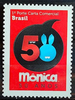 C 3347 Selo Despersonalizado Turma da Monica Desenho Crianca 2014 Coelho