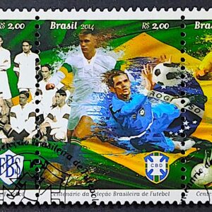 C 3370 Selo Selecao Brasileira de Futebol Bandeira 2014 Circulado 1