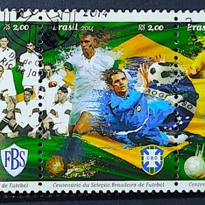 C 3370 Selo Selecao Brasileira de Futebol Bandeira 2014 Circulado 2