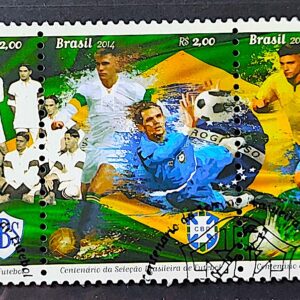 C 3370 Selo Selecao Brasileira de Futebol Bandeira 2014 Circulado 4