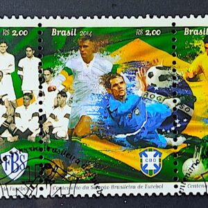 C 3370 Selo Selecao Brasileira de Futebol Bandeira 2014 Circulado 5