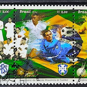 C 3370 Selo Selecao Brasileira de Futebol Bandeira 2014 Circulado 6