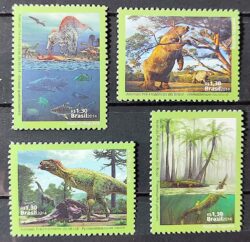 C 3382 Selo Animais Pre historicos Dinossauros 2014 Serie Completa Separados