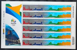 C 3398 Selo Entrega da Bandeira Olimpica Londres 2012 Folha