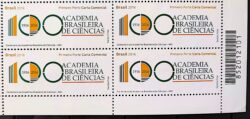 C 3589 Selo Academia Brasileira de Ciencias 2016 Quadra Codigo de Barras