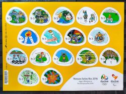 C 3595 Selo Nossos Selos Rio 2016 Olimpiadas Folha Furo de Grampo