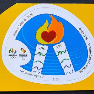 C 3600 Selo Nossos Selos Rio 2016 Olimpiadas Paralimpiadas Tocha Olimpica Coracao