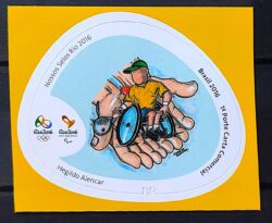 C 3603 Selo Nossos Selos Rio 2016 Olimpiadas Paralimpiadas Cadeira de Rodas Tenis
