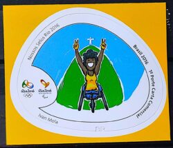 C 3606 Selo Nossos Selos Rio 2016 Olimpiadas Paralimpiadas Cadeira de Rodas Cristo Redentor