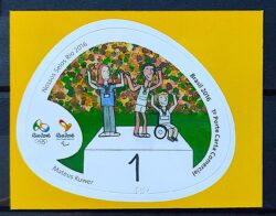 C 3608 Selo Nossos Selos Rio 2016 Olimpiadas Paralimpiadas Podium Cadeira de Rodas