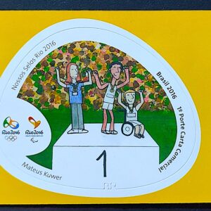 C 3608 Selo Nossos Selos Rio 2016 Olimpiadas Paralimpiadas Podium Cadeira de Rodas