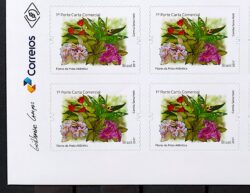 C 3707 Selo Flores da Mata Atlantica 2017 Autoadesivo Quadra Vinheta Correios